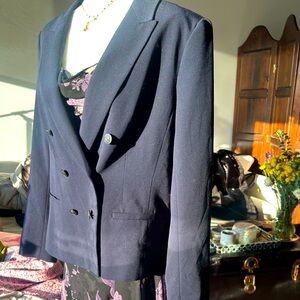 Ann Taylor Navy Double Breasted Blazer